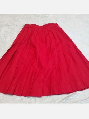 Vintage Talbots Cherry Red Wool Flare Wrap Skirt 4‎ Academia Classic Office Cozy